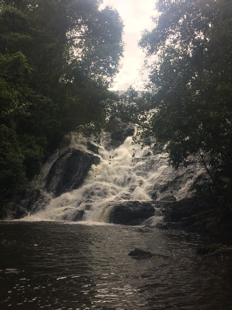 Cachoeira da Usina em Itacaré, com água descendo sobre rochas entre árvores